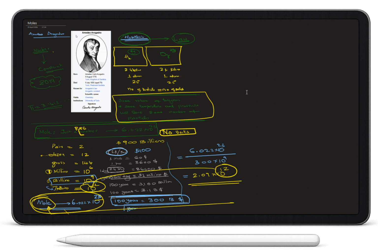Second annotated live lesson work example showing visible student working and correction